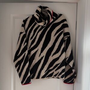 rag & bone Black and White Zebra Turtleneck Sweater